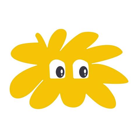 Yellow Star Cartoon Emoji Face Character Two Eye Vector Illustration