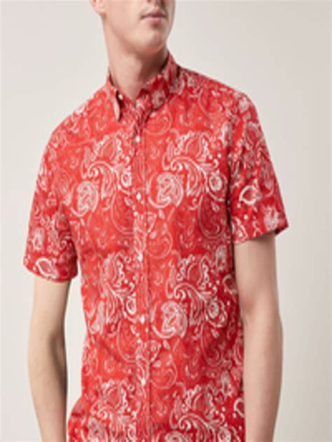 Buy Next Men Red And White Regular Fit Printed Casual Shirt Shirts For