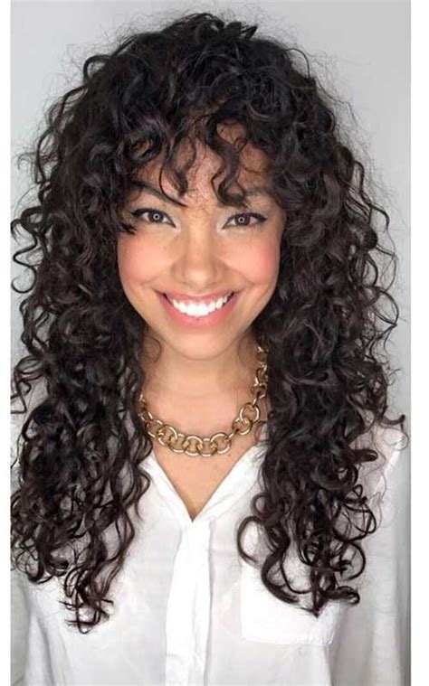 15 Pretty Curly Hairstyles With Bangs Hairstyles And