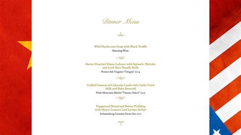 Whats On The Menu For The State Dinner