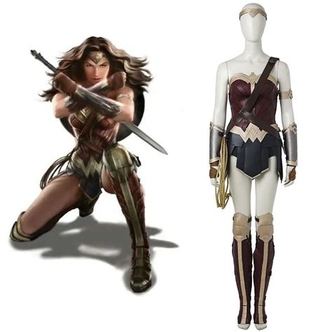 Wonder Woman Costume Disguise Woman Diana Cosplay Superhero Outfit Halloween Carnival Adult