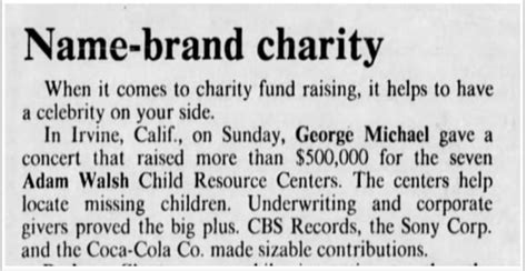 How George Michael Supported A Charity For Missing Children