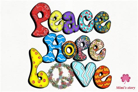 1 Hippie Peace Hope Love Sublimation Designs And Graphics