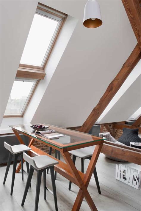 Office Attic Converted Into Loft Apartment Keeping Original Wood And Brick