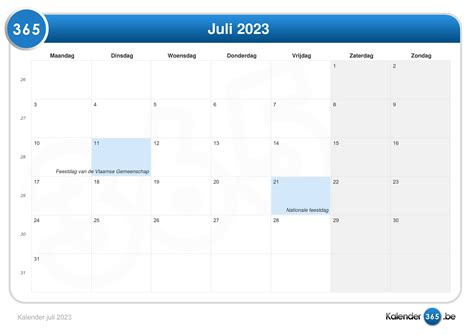 Kalender Juli 2023