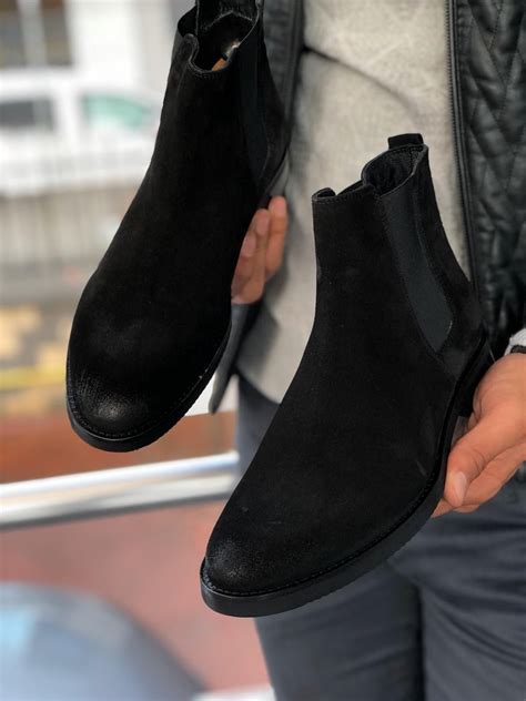 Discover our faux men's suede chelsea boots. Buy Black Suede Chelsea Boots by GentWith.com with | Black ...