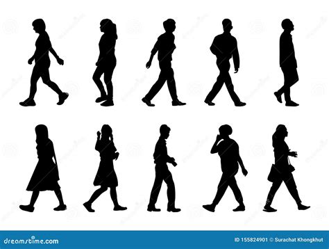 Silhouette People Walking Stock Illustrations 28698 Silhouette