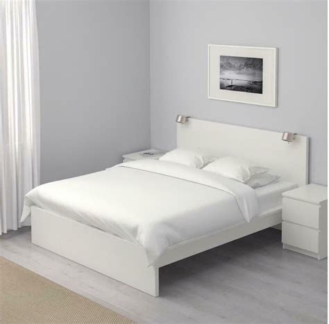Ikea New White Malm Furniture Double Bed Mattress 2 Under Bed