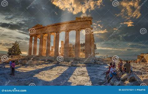 ATHENS CITY, GREECE - SEPTEMBER 2015: Iconic View of the Acropolis of