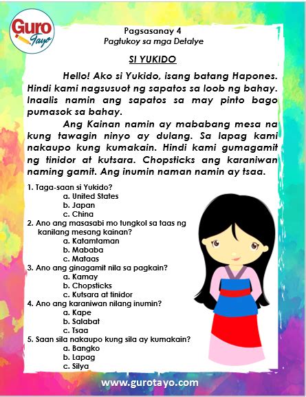 Pagsasanay Sa Pagbasa Ng Mga Pangungusap Filipino Kinder Grade 1 2 Vrogue
