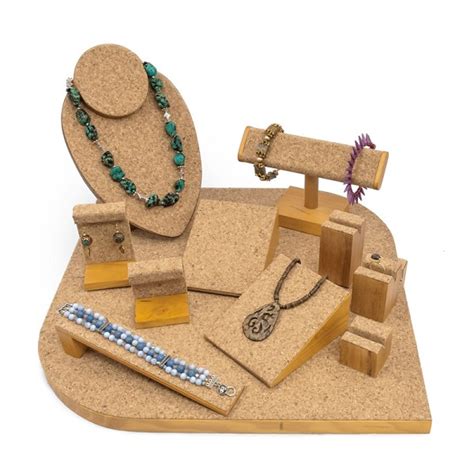 12 Piece Premier Cork And Wood Jewelry Display Set