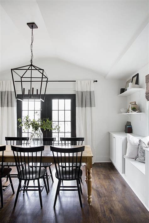 20 Black And White Farmhouse Dining Room Homyhomee