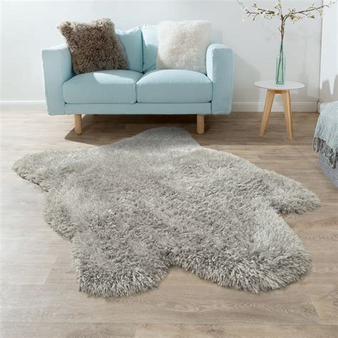 Schaffell marina in grau ca. Fellteppich XXL Kunstfell Teppich Grau | Teppich.de