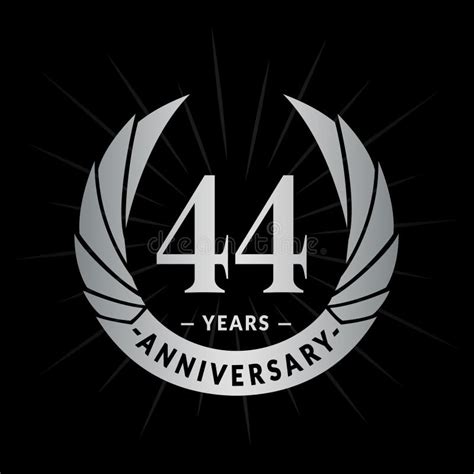 44 Silver Metal Number Company Design Logo Stock Vector Illustration