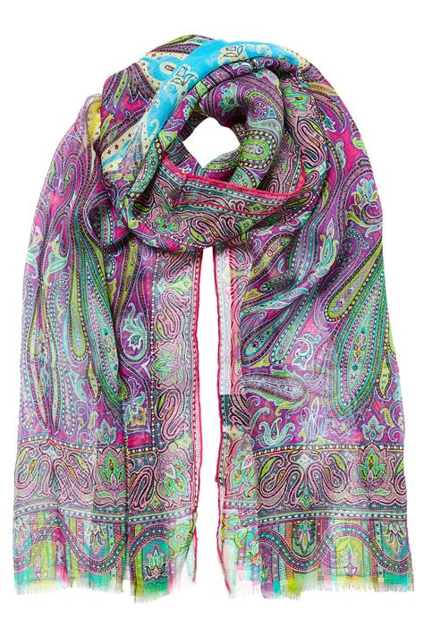 Lyst Etro Dhely Paisley Striated Silk Scarf