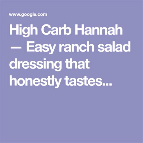 high carb hannah — easy ranch salad dressing that honestly tastes ranch salad dressing