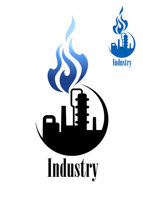 Oil Refinery Industry Logo Vector 01 Free Download