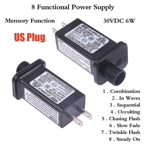 [hot k] ac 220v to 31vdc 6w 8 functional selv led lamp driver eu plug switch adapter ip44