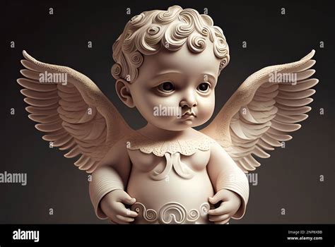 A Statue Of A Baby Angel With Wings On It Stock Photo Alamy