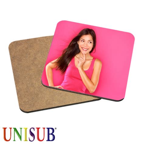 Unisub Square Cork Backed 95cm Square Wooden Coasters Uni 5677 Dye Sublimation Supplies From