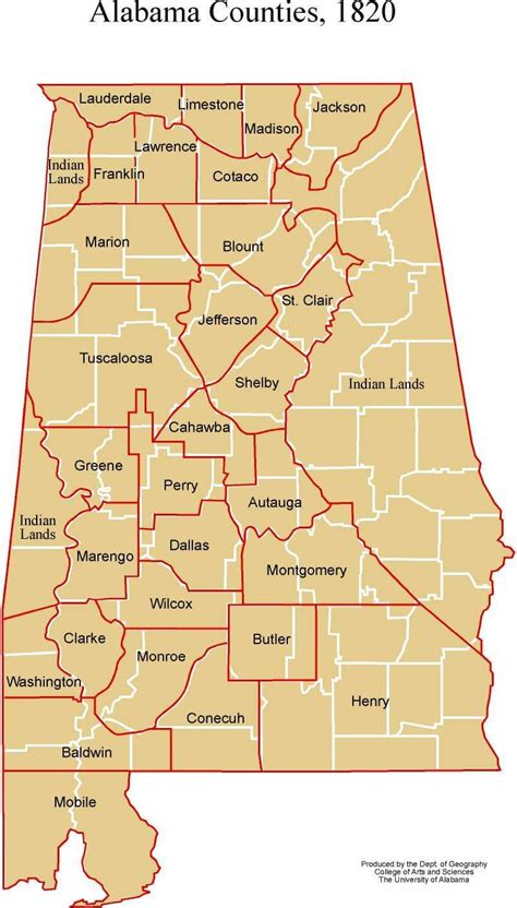 Ashville Museum Showed The Original Shape Of Alabama Counties 1820