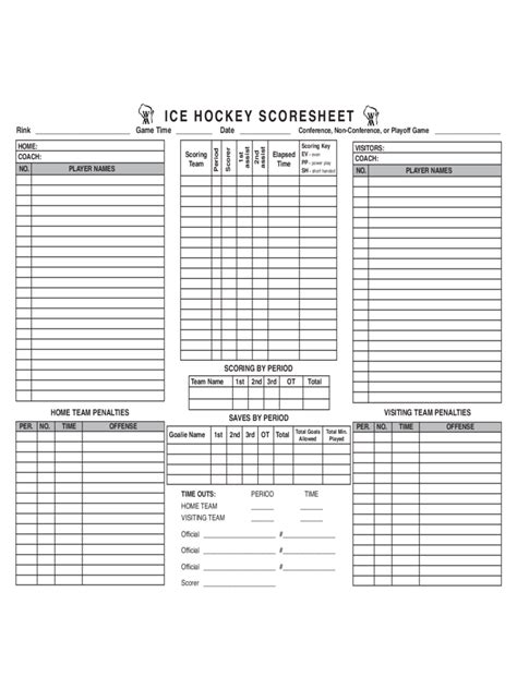 Hockey Score Sheet 3 Free Templates In Pdf Word Excel Download