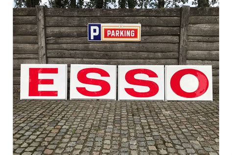 Xl Vintage Esso Sign Retro Station