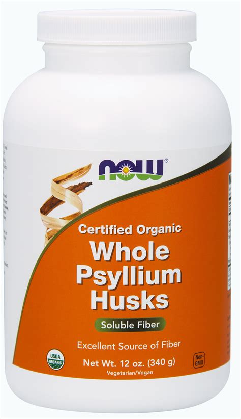 NOW Supplements, Whole Psyllium Husks, Certified Organic, Non-GMO