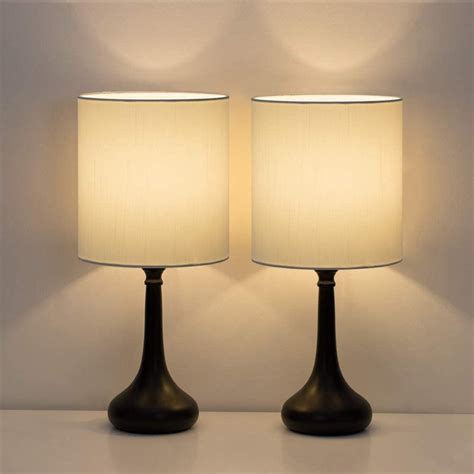 Haitral Bedside Table Lamps Set Of 2 Modern Nightstand Lamps Black