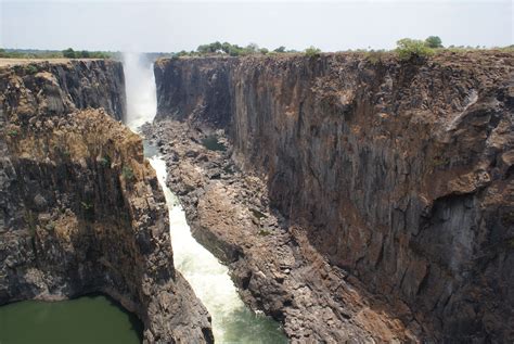 zambia victoria falls in dry season victoria falls natural landmarks travel