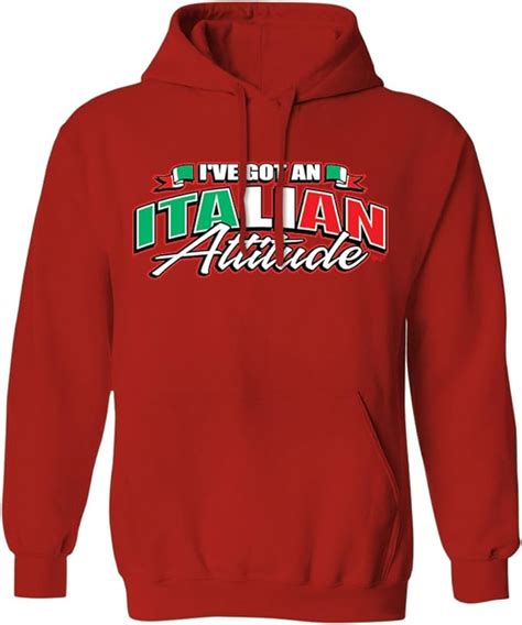 i ve got an italian attitude italy flag italia pride mens hoodie sweatshirt red 2x large