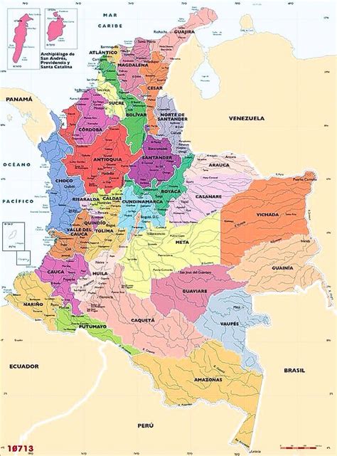 Mapa Político De La República De Colombia Mapa De Colombia Ciudades
