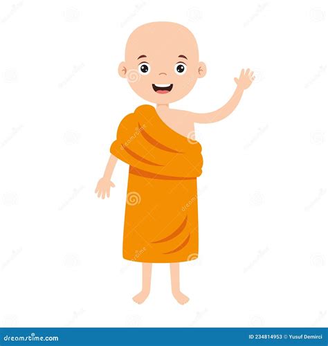 Cartoon Drawing Of Buddhist Monk Stock Vector Illustration Of