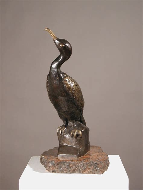 Hand Crafted Bronze Bird Sculpture By Elaine Franz Witten Shaftsbury