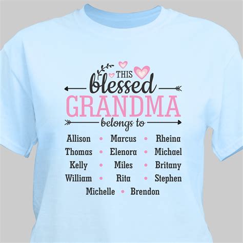 Personalized Blessed Grandma T Shirt Grandma Tshirts T Shirt Tshirt Designs