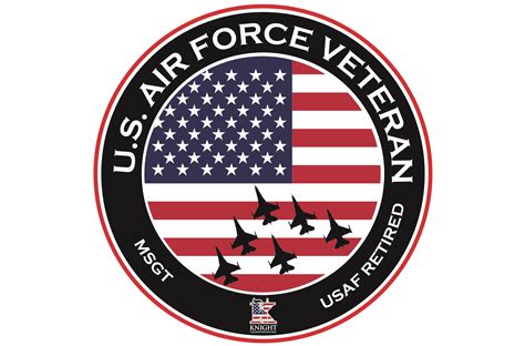 Air Force Veteran Circle Sticker Without Name Drive Knight