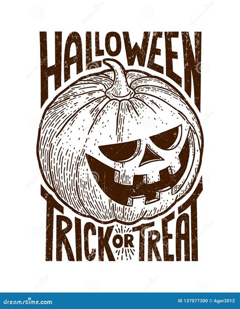 Halloween Pumpkin Vintage Stock Vector Illustration Of Jack 137077300