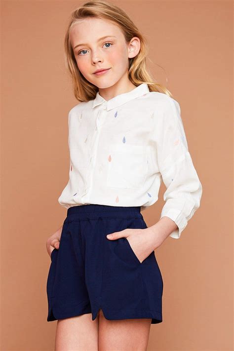 Tear Drop Embroidered Button Up Shirt In 2021 Girls Fashion Tween