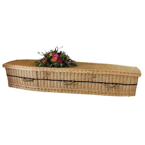 Biodegradable 6 Point Coffin For Burial Or Cremation In Willow Eco