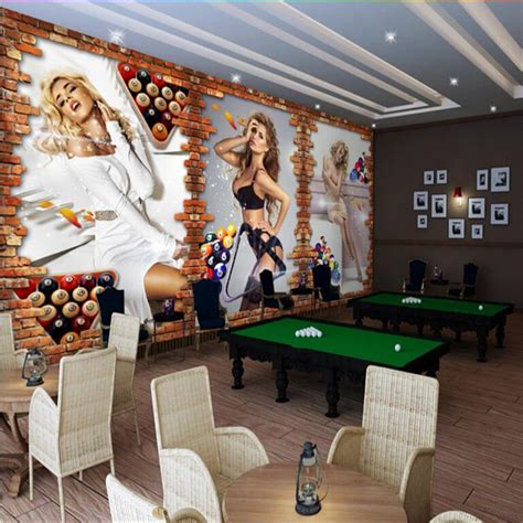 Beibehang Large Custom Wallpapers 3d Stereo Billiard Hall Billiard Room