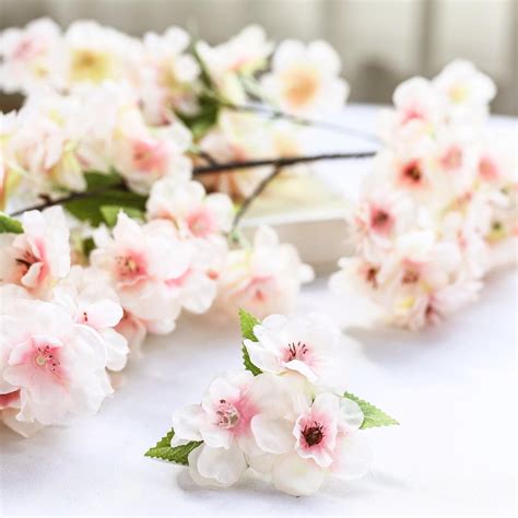 4 Bushes 40 Tall Silk Artificial Flowers Faux Cherry Blossoms