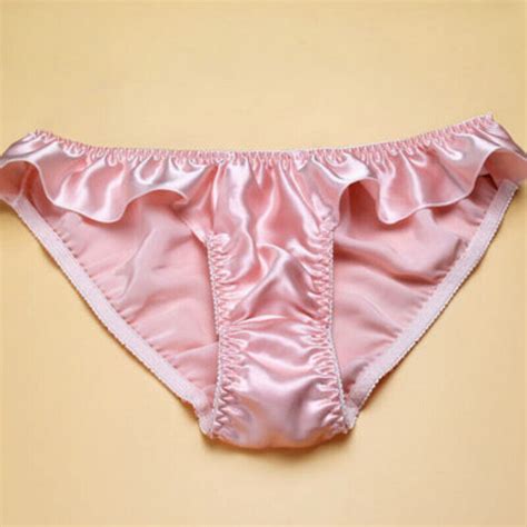 womens 100 silk panty sexy frilly bikinis underwear ruffle briefs satin ebay