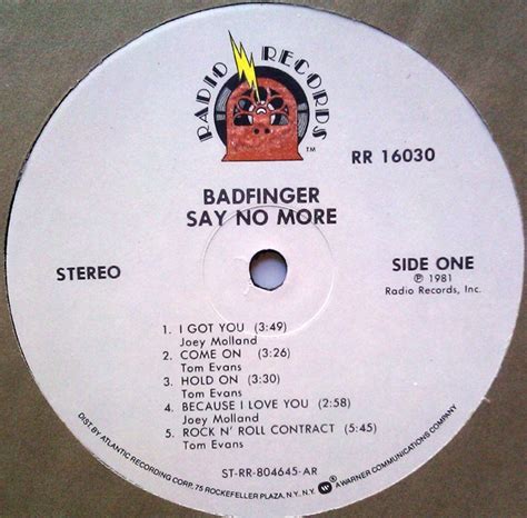 Badfinger Say No More Used Vinyl High Fidelity Vinyl Records And