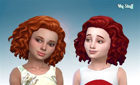 Mystufforigin Medium Mid Curly Hair For Girls Sims 4 Hairs Sims
