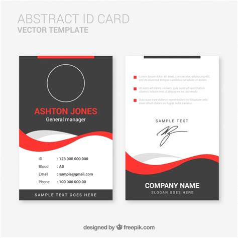 Id cards templates in apple pages; Abstract id card template with flat design Vector | Free ...