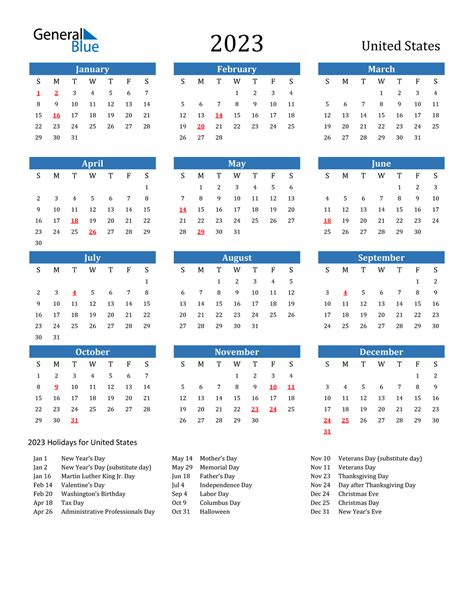 Free Printable 2023 Monthly Calendar With Us Holidays