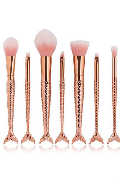 rose gold mermaid makeup brush set 12 on amazon