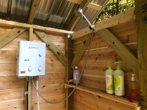 2022 Off Grid Outdoor Shower With Propane Water Heater That Yurt