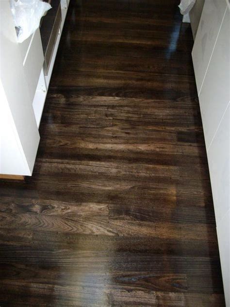 The warmth of dark walnut stain on finished pine. Chocolate Brown stained floor. Beautiful! | Chocolate ...