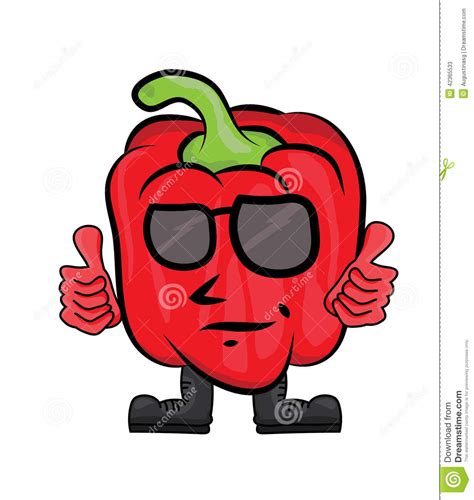 Red Pepper Cartoon Character Stock Illustration Image